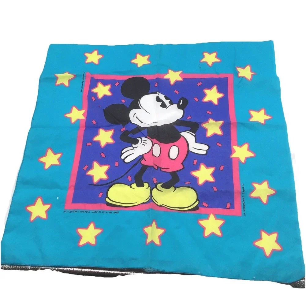 Vintage 90s Walt Disney Disneyland resort Mickey Mouse scarves scarf 22x22